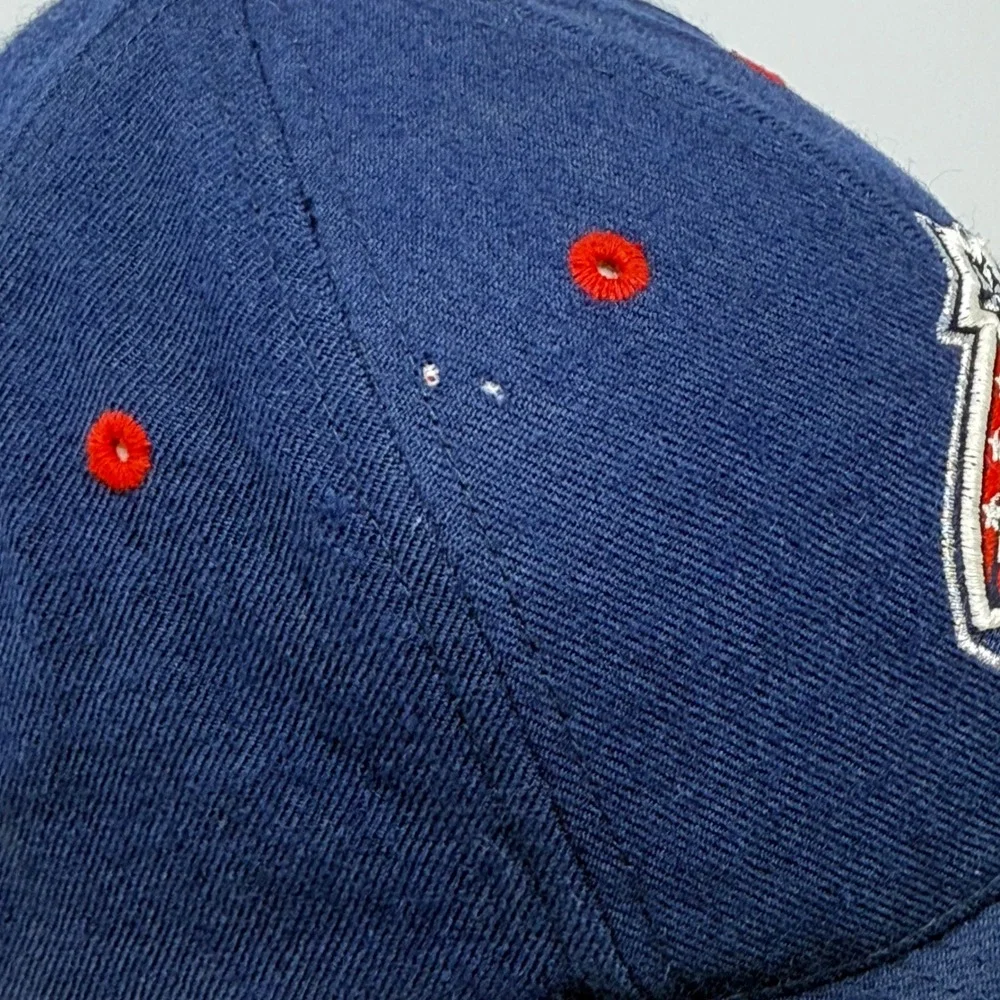 Vintage Nike Team Columbus Blue Jackets NHL Wool Hat Navy Blue Red Strapback